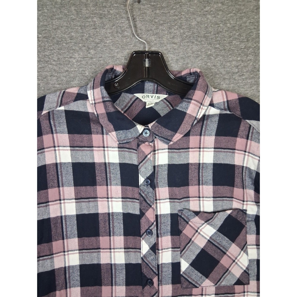 Duluth Womens Shirt XL Purple Plaid Flannel Button Down Camping Outdoor Hiking